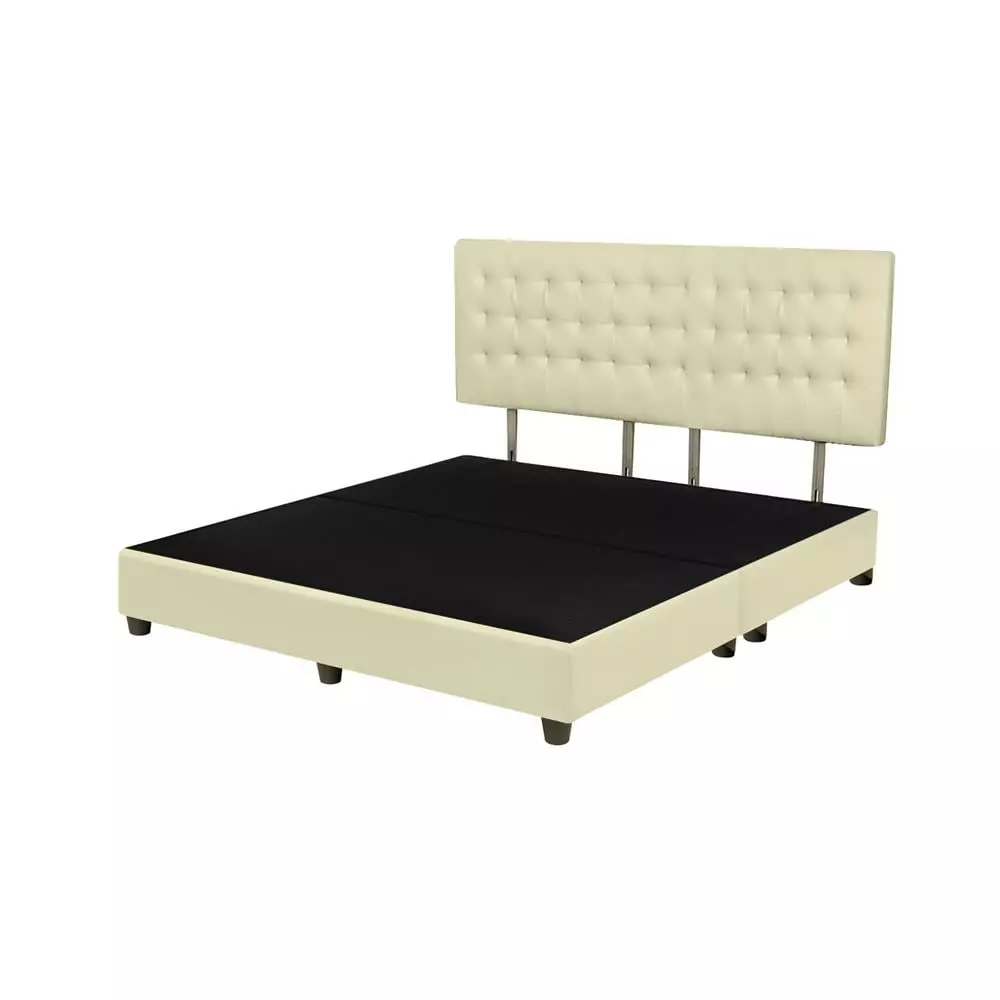 ฐาน+หัวเตียง MUNICH 6FT CREAM HLS (1175261)-1