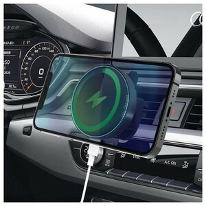 Magnetic wireless car charger round(V05-- New)-1