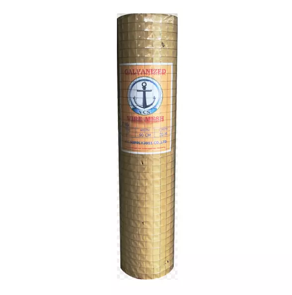 Galvanized Square Welded Wire Mesh 1 in opening No.22 (0.7 mm) 0.9x30 m-1