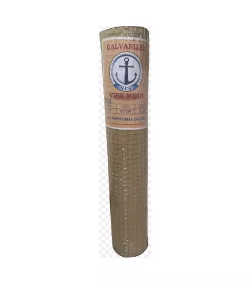 Galvanized Square Welded Wire Mesh 3/4 in opening No.23 (0.6 mm) 0.9x30 m-1