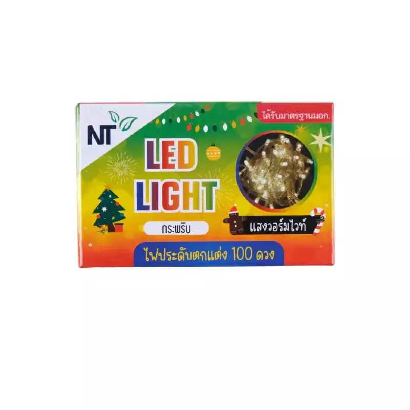 ไฟประดับ LED 100 ดวง แสงวอร์มไวท์ (กะพริบ) NT-1