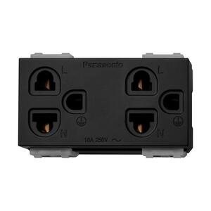 เต้ารับคู่ 3 ขา PANASONIC WEGN15929 B สีดำ (1156367)