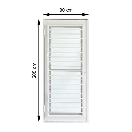 ALUMINUM VENTILATION DOOR SET SANKYOALUMI J-TRUST VENTILATION 90x205CM WHITE COMPLETE WITH FRAME-HINGES-KNOB-DOOR CLOSER. (1100487)-1