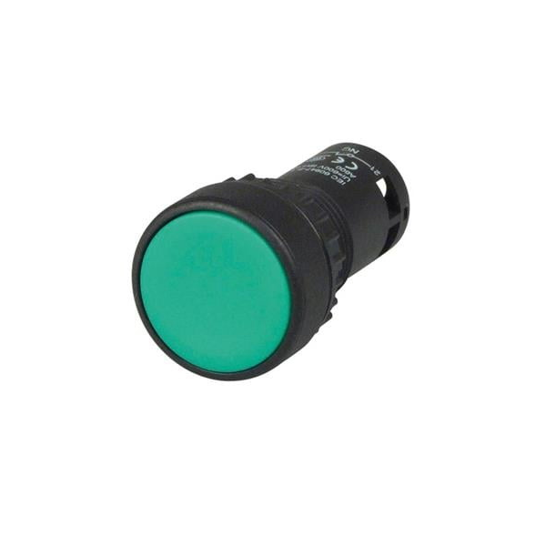 สวิทช์ปุ่มกด หัวเรียบ (คอนแทค 1A) รุ่น TS2BFG-A-MT ขนาด 22/25 มม. สีเขียว-1