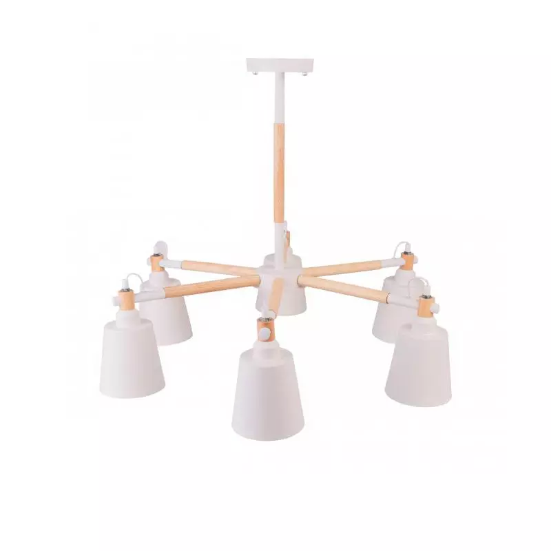 โคมไฟห้อยช่อ 6 หลอด อลูมิเนียม รุ่น 5011 สีขาว HEAP-1