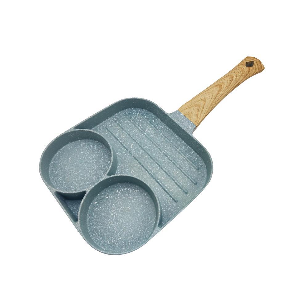FRY PAN 18cm 3 HOLES CUTE KECH GREEN IH (1210520)-1