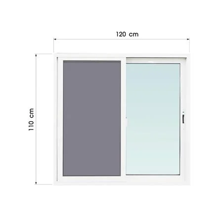 หน้าต่างบานเลื่อน อะลูมิเนียม S-S มุ้ง WINDOW ASIA F10 120X110 ซม. สีขาว (1164147)-1
