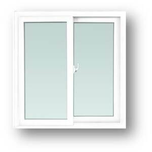 หน้าต่างบานเลื่อน UPVC HOFFEN 100X100 ซม. สีขาว (1203213)