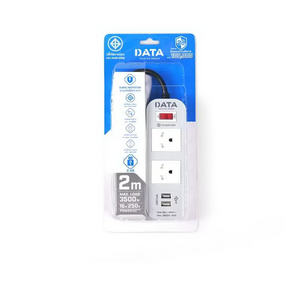 รางปลั๊กไฟ 1 สวิตช์ 2 USB ยาว 2x2 ม. รุ่น WL124 สีเทา-1