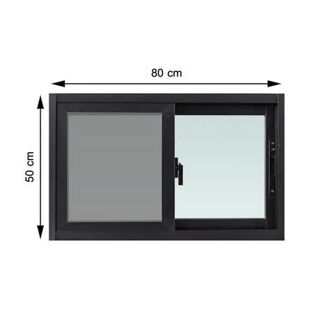 หน้าต่างบานเลื่อน อะลูมิเนียม S-S มุ้ง WINDOW ASIA F10 80X50 ซม.สีดำ (1164223)-1