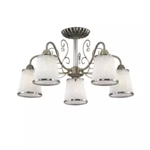 โคมถาดกิ่งคริสตัลแก้ว 5 หลอด รุ่น SA3535 สีขาว DECOS-1