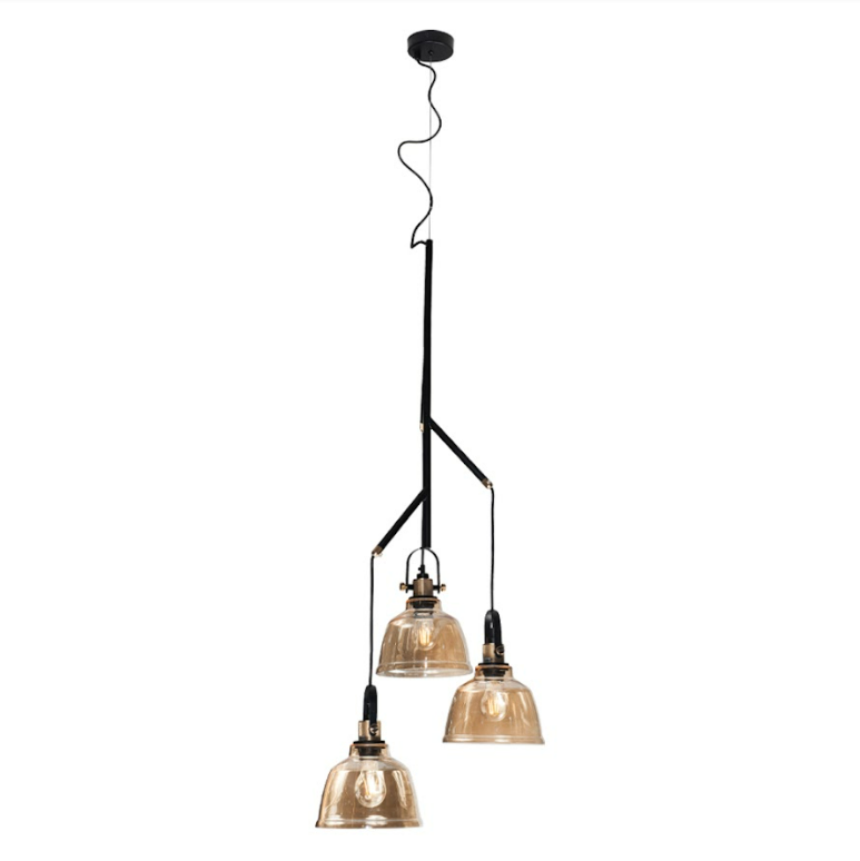 โคมไฟระย้า โคมไฟแขวน LIGHTMOST MD8021A-3CE ขั้วหลอด E27 3 หลอด สีแชมเปญ-1