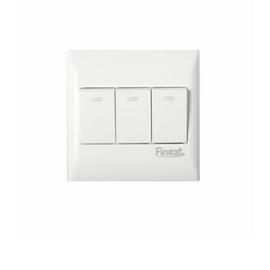 สวิตช์ทางเดียว 3 ช่อง 3x3 นิ้ว รุ่น 86DW-04-1