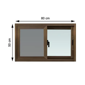 หน้าต่างบานเลื่อน อะลูมิเนียม S-S มุ้ง WINDOW ASIA F10 80X50 ซม. สีน้ำตาล (1164251)-1