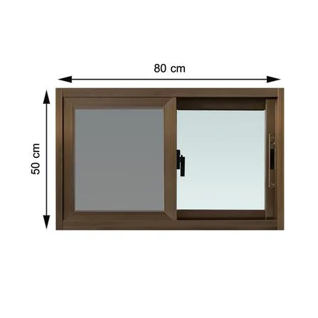 หน้าต่างบานเลื่อน อะลูมิเนียม S-S มุ้ง WINDOW ASIA F10 80X50 ซม. สีน้ำตาล (1164251)-1