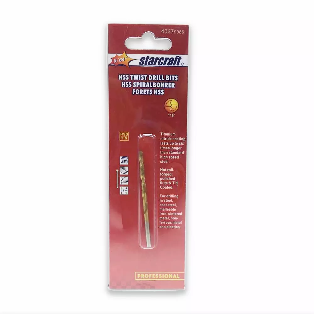 ดอกเจาะเหล็ก TITANIUM STARCRAFT HSS&TIN-COATED 9/64" (208293)-1