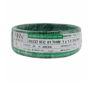 สายไฟ IEC01 THW 1x1.5 ตร.มม. สีเขียว 30 เมตร NNN-1
