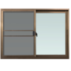หน้าต่างบานเลื่อน พร้อมมุ้งลวด UNIX Extra สีชา 150x110 ซม.