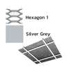 Galvanized Steel Ceiling R-L Mesh Metalworks Silver Grey Hexagon 1