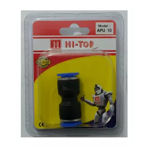 ข้อต่อเสียบสายลม 2 ทาง ทางตรง HI-TOP APU-8 8 มม. สีดำ (1157328)-1