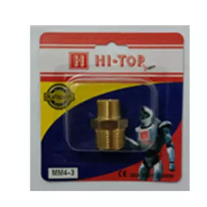 ข้อต่อเกลียวนอก-นอก HI-TOP MM 2-2 หุน (1/4-1/4 นิ้ว) สีทอง (1157315)-1