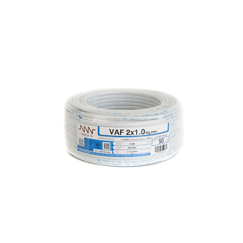 สายไฟ VAF 2x1 ยาว 50 สีขาว เมตร สายแบน ทริปเปิ้ลเอ็น-1