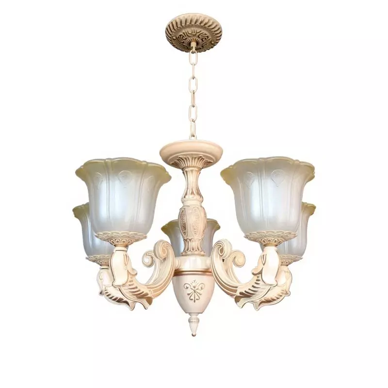 โคมไฟระย้า LIGHT รุ่น 06-ML-5006-5 สีครีม STAR-1