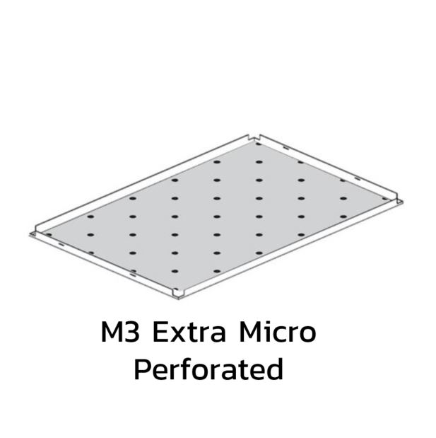 ฝ้าอลูมิเนียม คลิป-อิน Metalworks R-Clip F 0.7 มม. White แผ่นเจาะรู M3 Extra Micro Perforated-1