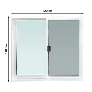 หน้าต่างบานเลื่อน อะลูมิเนียม S-S มุ้ง AZLE 120x110 ซม. สีขาว (1182932)-1
