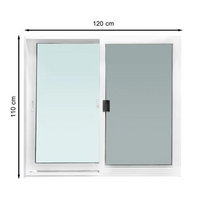 หน้าต่างบานเลื่อน อะลูมิเนียม S-S มุ้ง AZLE 120x110 ซม. สีขาว (1182932)