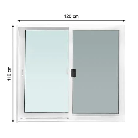 หน้าต่างบานเลื่อน อะลูมิเนียม S-S มุ้ง AZLE 120x110 ซม. สีขาว (1182932)-1