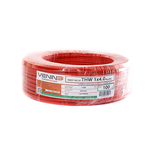 Electric Wire IEC01 THW VENINE 1x4 100M Red-1
