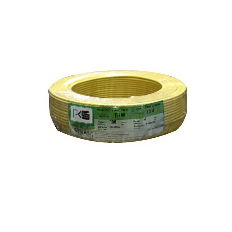 สายไฟ THW (IEC01) 1X4X100 ม. สีเหลือง-1