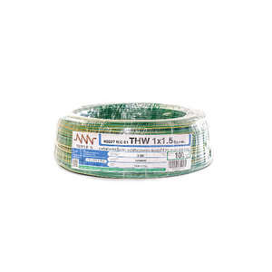 สายไฟ THW (IEC01) 1x1.5 ยาว 100 เมตร สีเขียวแถบเหลือง ทริปเปิ้ลเอ็น-1