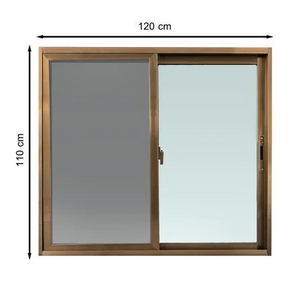 หน้าต่างบานเลื่อน อะลูมิเนียม S-S มุ้ง AZLE 120X110 ซม. สีชา (1182995)-1