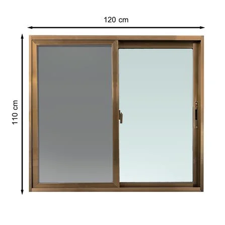 หน้าต่างบานเลื่อน อะลูมิเนียม S-S มุ้ง AZLE 120X110 ซม. สีชา (1182995)-1