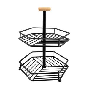FRUIT BASKET 2 TIER 26.6cm WOOD KECH (1192243)-1