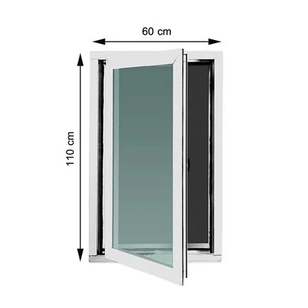 หน้าต่างบานเปิดเดี่ยว อะลูมิเนียม มุ้ง WINDOW ASIA F10 60x110 ซม. สีขาว (1164224)-1