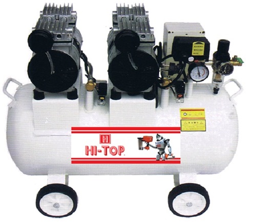 ปั๊มลม Oil Free HI-TOP รุ่น XDW600*2-50L 2 HP กำลัง 1200 วัตต์ 50 ลิตร (1136419)-1