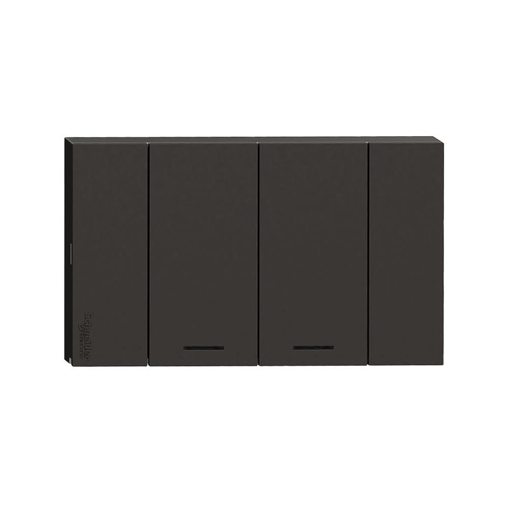 ชุดสวิตช์ทางเดียว 2 ช่อง SCHNEIDER A7032F_BK สีดำ (1177142)-1