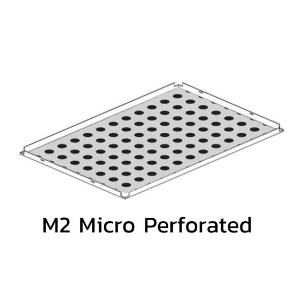ฝ้าเหล็กกัลวาไนซ์ คลิป-อิน Metalworks R-Clip F 0.7 มม. White แผ่นเจาะรู M2 Micro Perforated-1