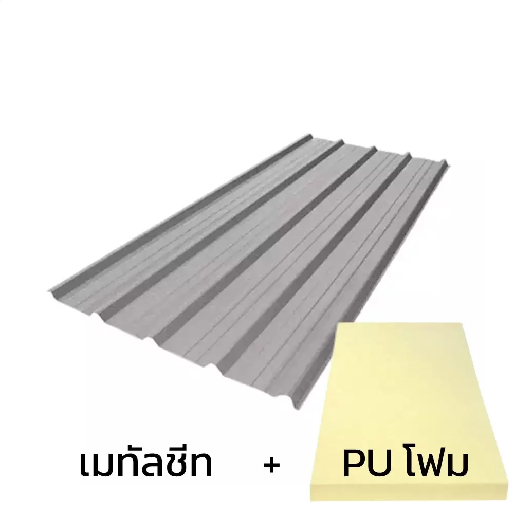 Metal Sheet JingJoe Lek 760 Aluzinc AZ50 0.30 mm + Thermal Insulation PU 1 inch 30K-1