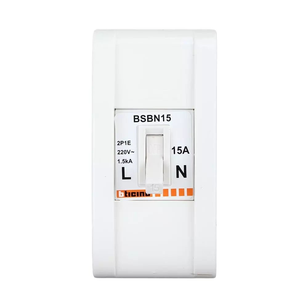เซฟตี้เบรกเกอร์พร้อมกล่อง 10 แอมป์ 1 เฟส BTICINO BSB1 (215047)-1