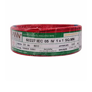 สายไฟ IEC01 THW 1x1 ตร.มม. สีแดง 30 เมตร NNN-1