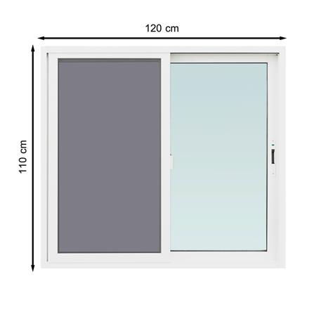 หน้าต่าง UPVC S-S สีขาว TAKESHI 120x110CM (1183915)-1