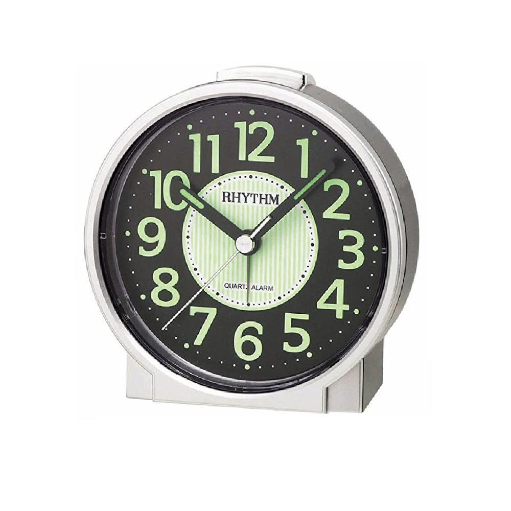 นาฬิกาตั้งโต๊ะพลาสติก RHYTHM CRE225NR19 3 นิ้ว สีเงิน (1216892)-1