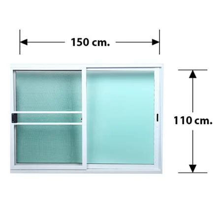 หน้าต่างบานเลื่อน อะลูมิเนียม S-S มุ้ง LYNN PRIME SERIES 150X110 ซม. สีขาว (1081671)-1