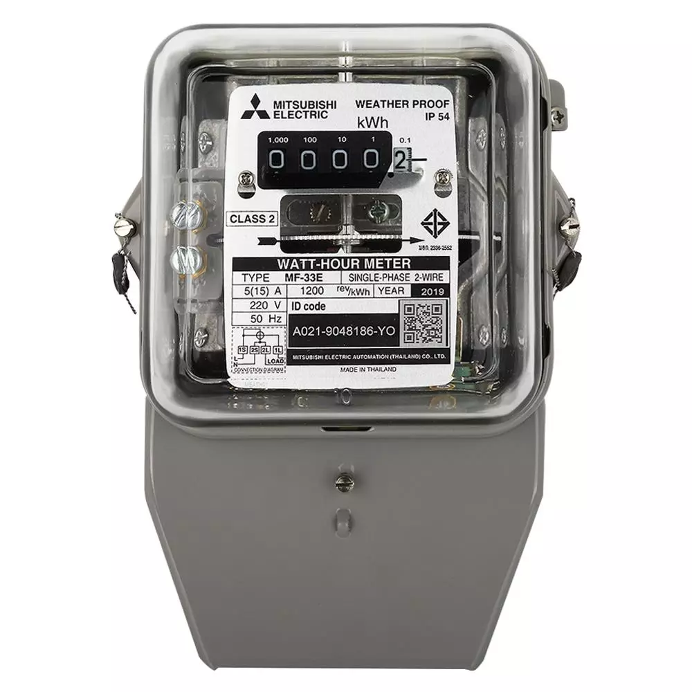 มิเตอร์ไฟ 5/15A MF-33E 1 เฟส 2 สาย MITSUBISHI (1128517)-1