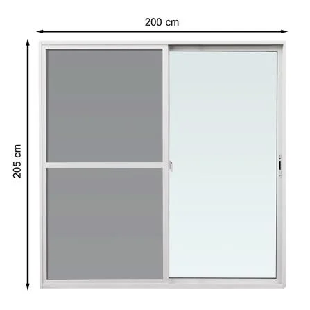 ประตูบานเลื่อน UPVC S-S มุ้ง AZLE 200X205 ซม. สีขาว (1183906)-1