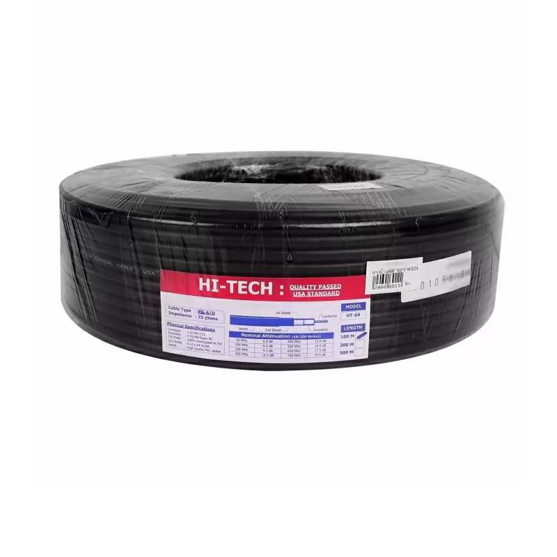 สายทีวีกลม RG6 100 เมตร สีดำ-1
